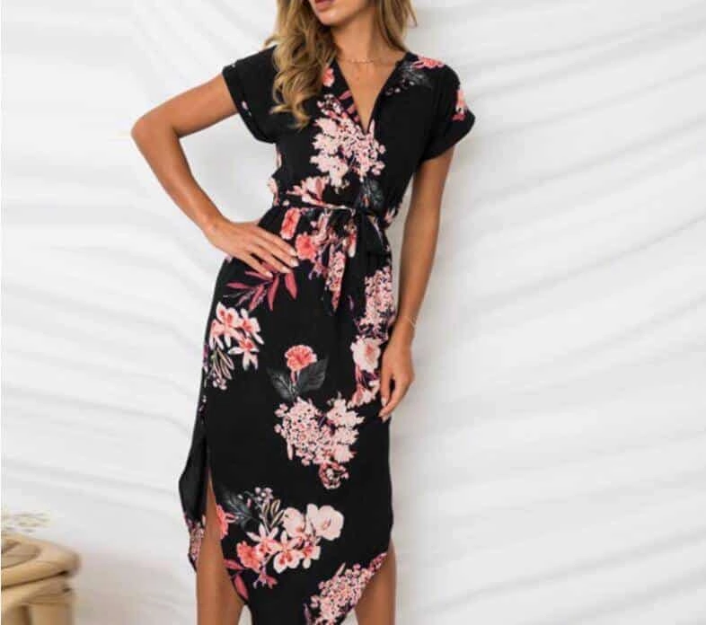 Women's Casual Geometric Printed Dress Smooth Wear