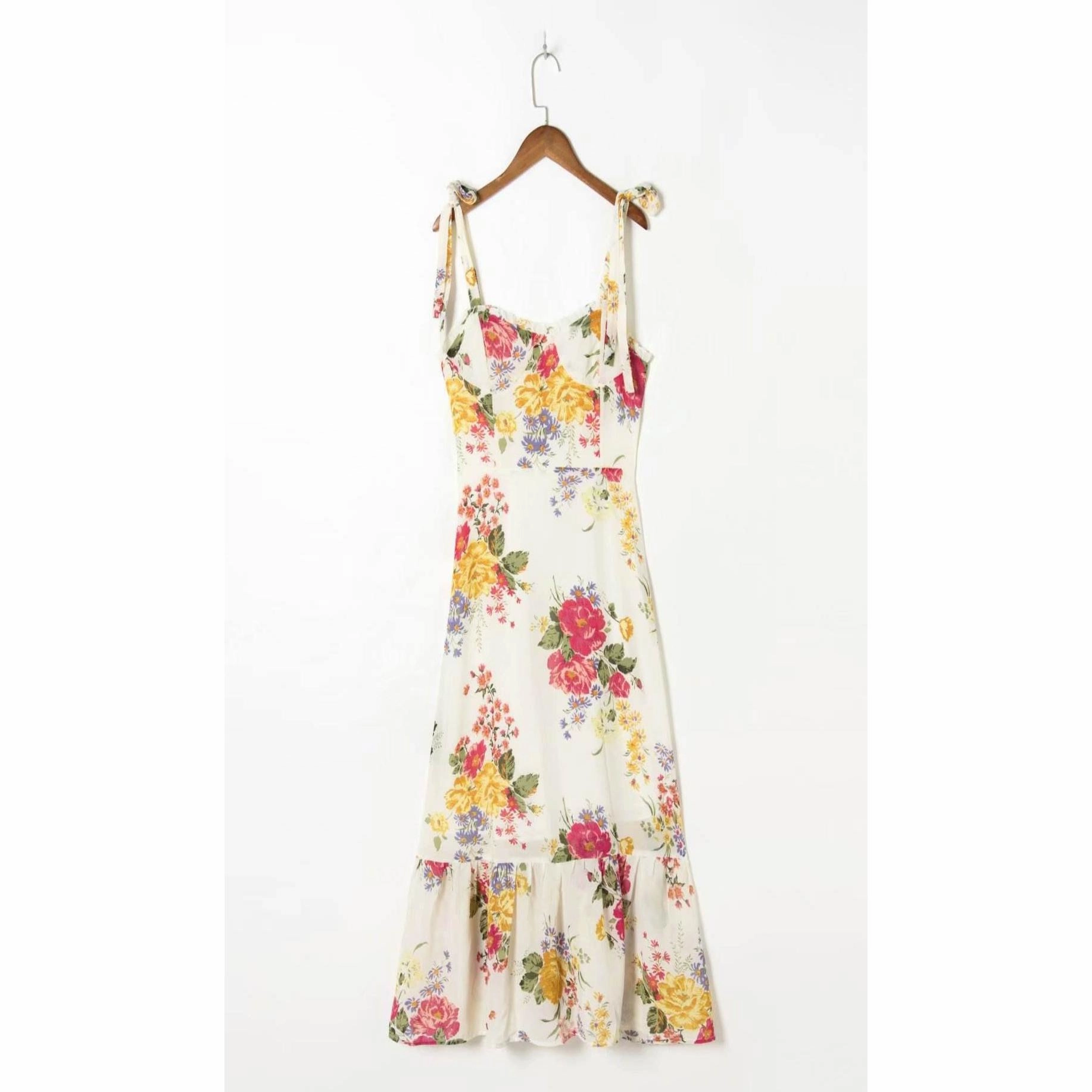 Elegant Appearance Flattering Waist Women's Casual Ruffled Maxi Dress