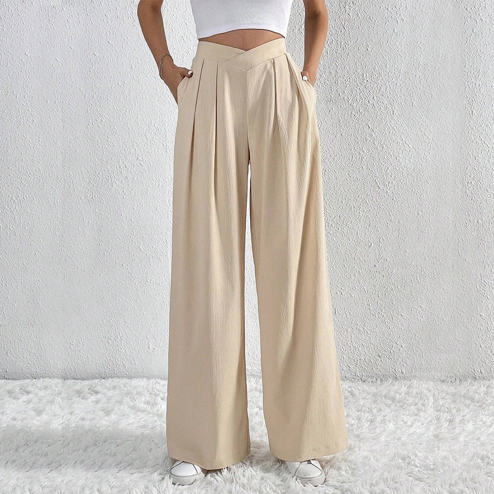 Sustainable Fabric Breathable Lining Women's Casual Wide-leg Pants Loose Trousers