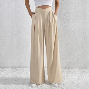Women's Casual Wide-leg Pants Loose Trousers Day-to-Day Wear