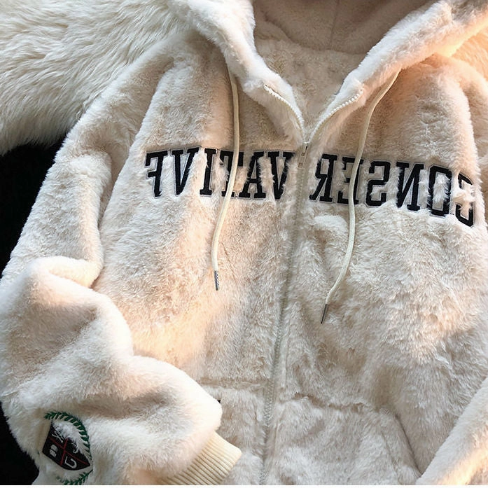 Women's Coat With Cashmere Padded Hooded Sweater Hamster like