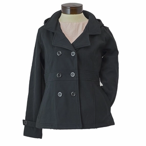 Women's Double Breast Coat WM1822 FrayResistant Fabric AdjustableCuffs