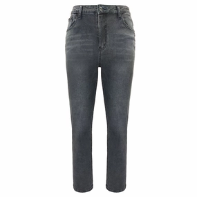 Women's Embroidery Flying Motorcycle Hot Drill Jeans Elastic Slim Small Foot Pants Smooth Picnic Style Anti Odor Fabric Treatment