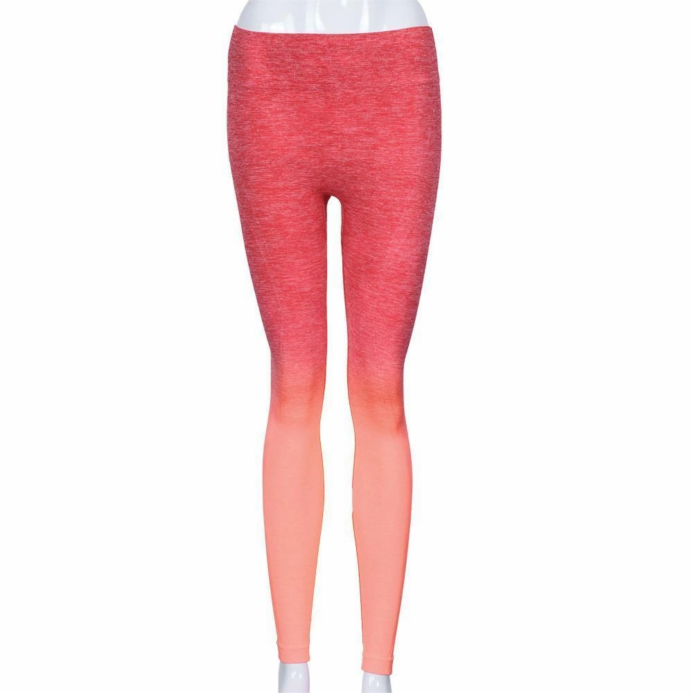 Women's Faded Running Leggings MovementOptimized ElasticWaistband