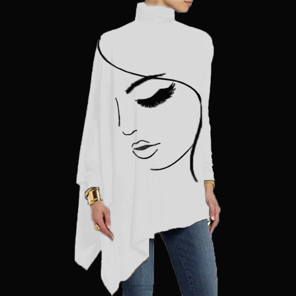 Women's Fashion Turtleneck Irregular Knitted Sweater Urban Vibes