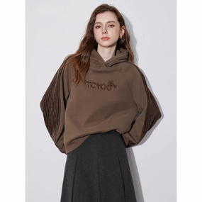 Women??s Fleece Embroidered Splicing Hooded Pullover autumn getaway