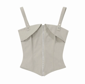 Cocktail Event Women's Irregular Slim-fit Zipper Vest