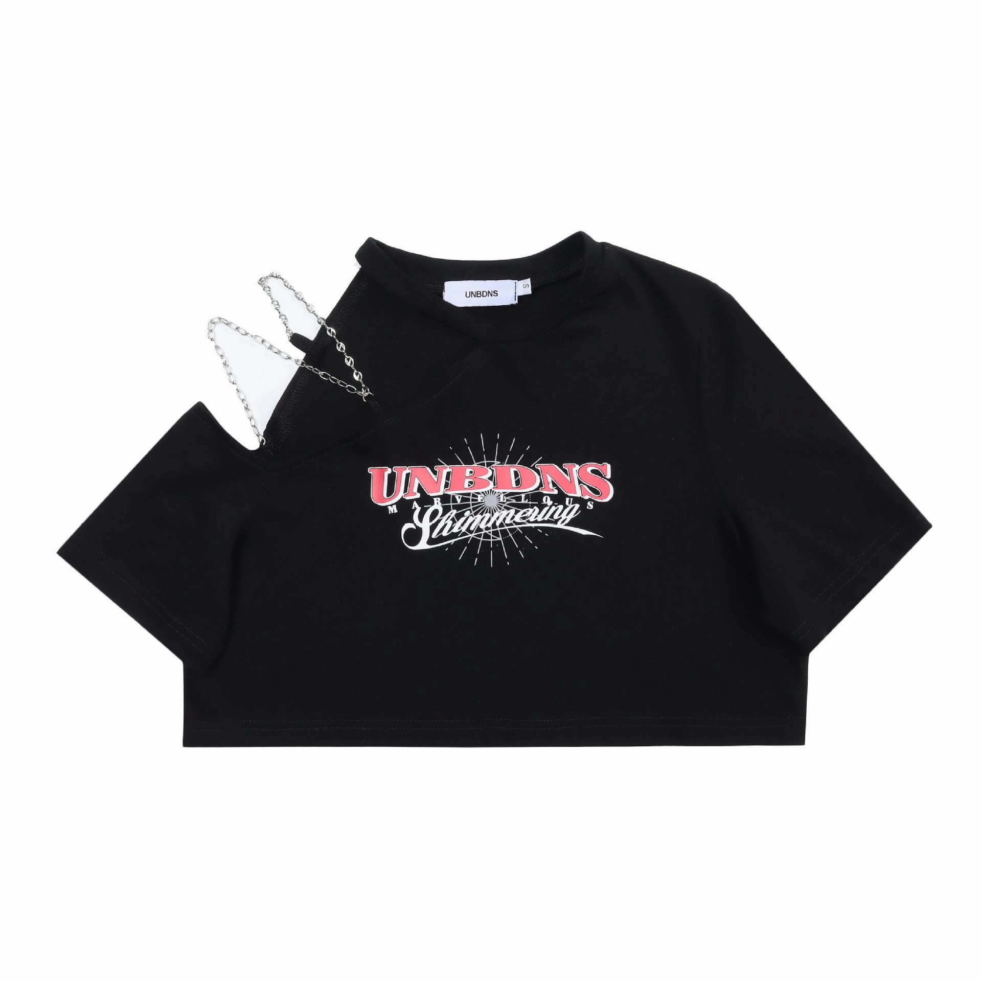 Women's Niche Show Umbilical Shoulder Design Short Sleeve Easy Care Material Festival Outfit