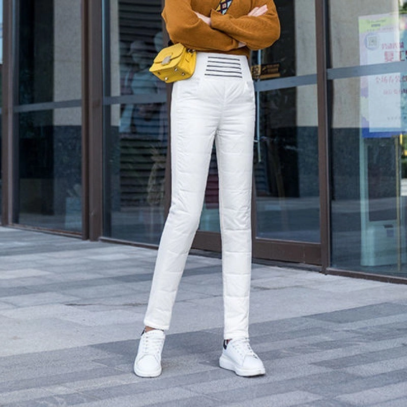 Performance Layer Non Slip Waistband Women's Outer Wear High Waist Slim Down Pants Slim Plus Size