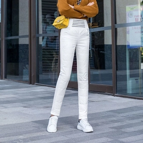 Performance Layer Non Slip Waistband Women's Outer Wear High Waist Slim Down Pants Slim Plus Size