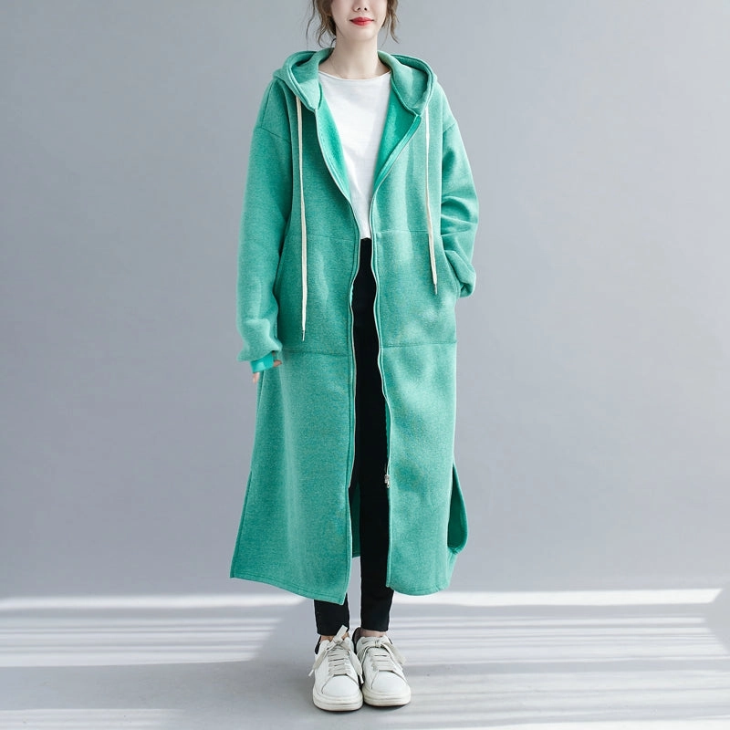 Women's Plus Size Thickened Fleece Hooded Sweater Coat Sport Day Outdoor Motion