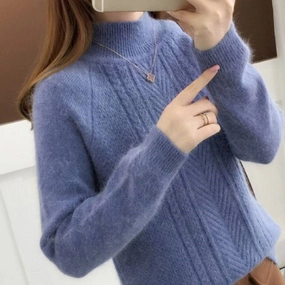 Women's Plush Loose Knit Sweater Elastic cuffs