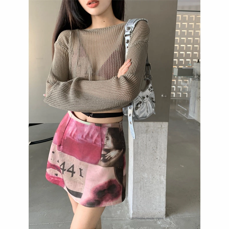 Cool Singer Travel Family Women's Pure Desire Sexy Hot Girl Hollow Design Slip Dress Suit