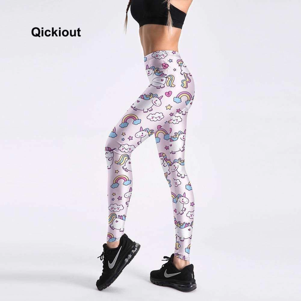 Anti Pilling Surface Treatment SoftInnerLining Women's Rainbow Stars Cartoon Fitness Leggings