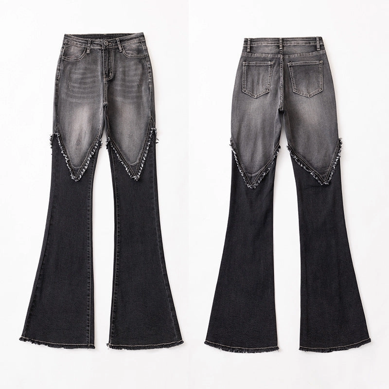 Women's Retro High Waist Flared Jeans Premium Party Look Flexible Waist