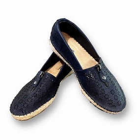 Flower Path Port Hike Women's Size 7.5 Leather Slip On Casual Espadrille Style Memory Foam Shoes