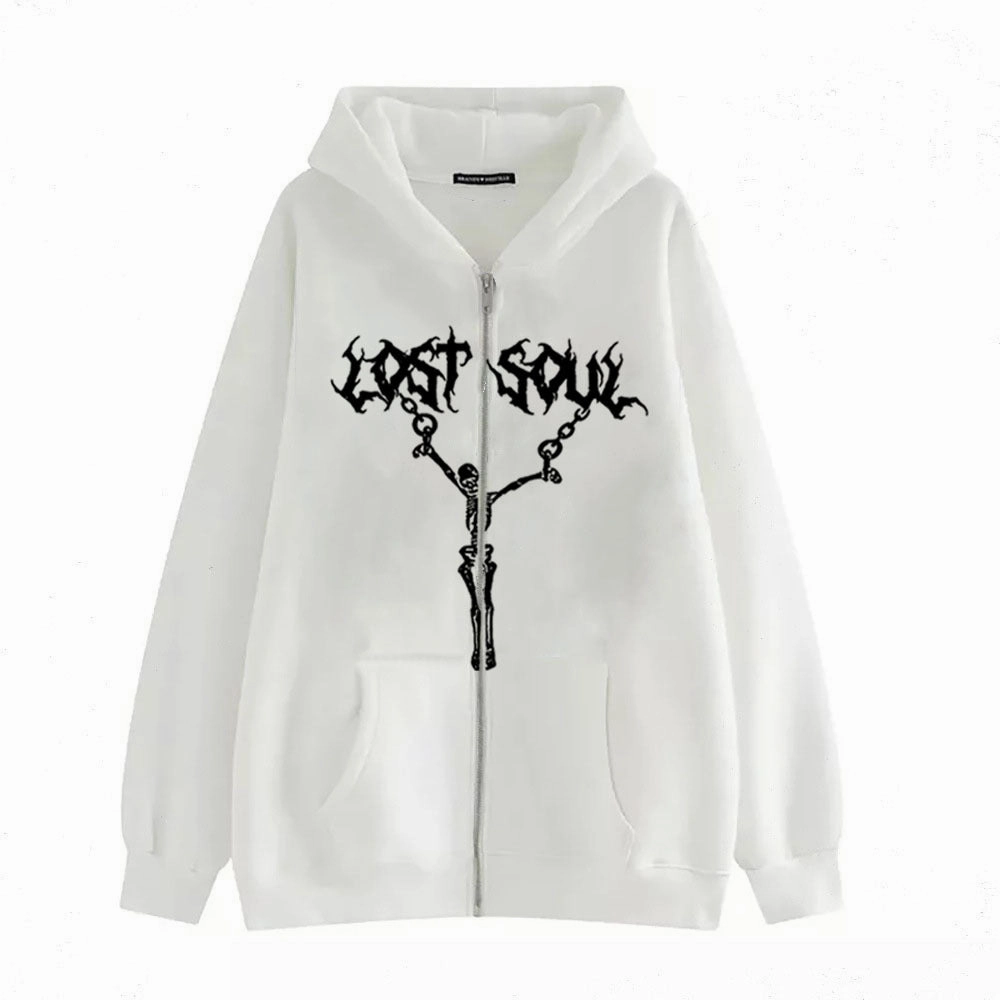 university look Women's Street Hip-hop Jacket Skeleton Zipper