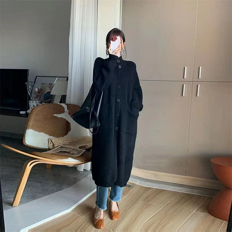 Snug Layers Simple Knit Women's Thickened Versatile Sweater Coat
