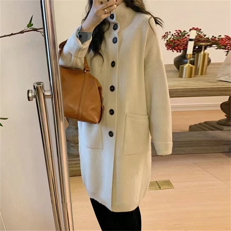 Stretchy Fit Women's Thickened Versatile Sweater Coat