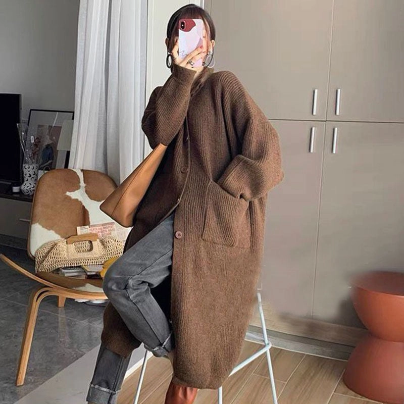 Women's Thickened Versatile Sweater Coat Knit Design