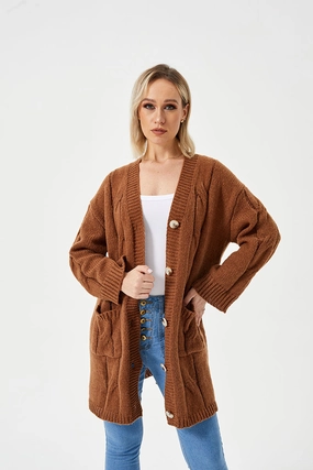 Women's Warm Long Casual Cardigan Sweater All-Purpose Knit