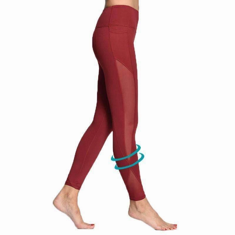 Women Yoga Compression Pants Mesh Leggings Pants Elastic Tights Sexy Yoga Capri with Pocket for Workout Gym Jogging rechargeable HighImpactSupport