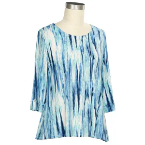 Women's 3/4 Sleeve Denim Art Print Top 474B AirflowVents