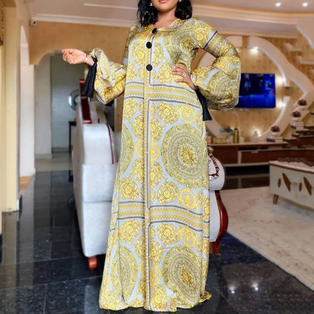 Women's African Long Sleeve Maxi Dress Daily Mood