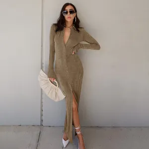 wrap waist Women's Autumn New Texture High-waist Knit