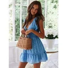 Women's Blue Sky Mini Dress Fall Fashion
