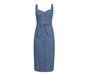 Women's long denim suspender dress Practical-Style