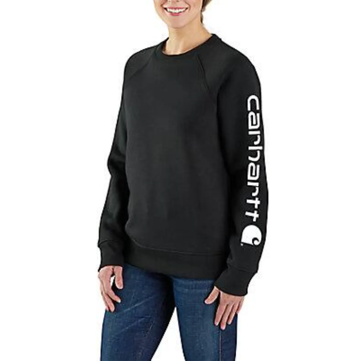 Women's Relaxed Fit Midweight Graphic Crewneck Sweatshirt 106718 UVProtective Coating