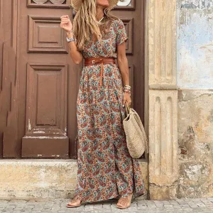 Street-Style Women's Simiya Style V-Neck Floral Dress - Perfect for Every Occasion