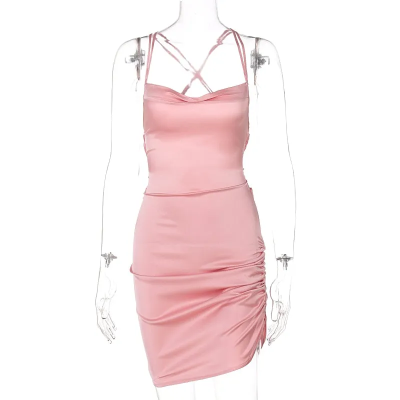 Women's Sleeveless Satin Dress urban vibe