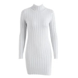 Versatile and Comfortable Women's Turtleneck Sweater Bodycon Dress