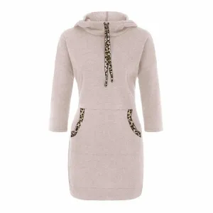 Women's Warm Hooded Dress Applique-Detail