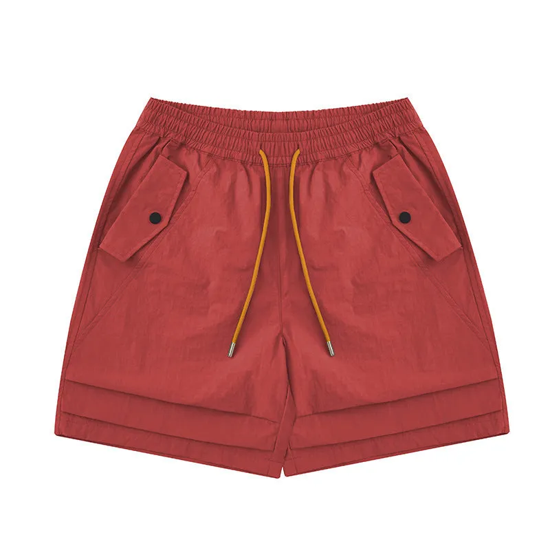 Workwear With Pocket Shorts Men's Loose Cropped Pants hypoallergenic material Cross Ventilation Channels