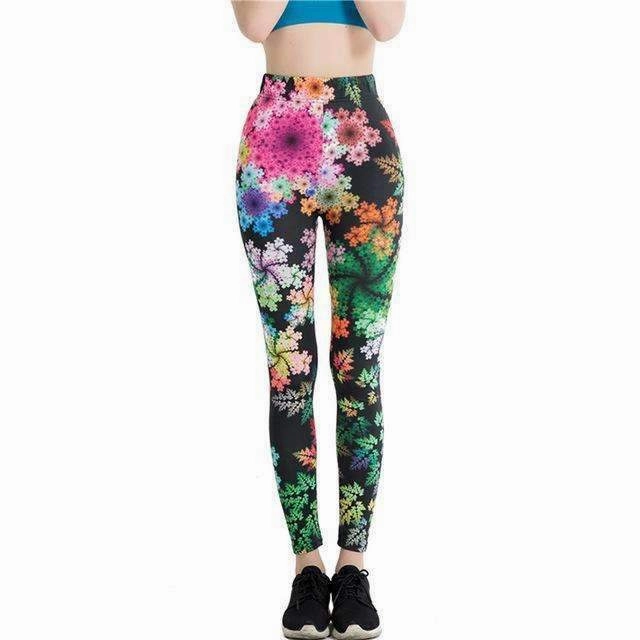 Anti-static scrub WEST BIKING Summer Women Leggings 3D Printed Flower Eye Legins Gradient Leggins Pencil Pants Legging Tights Women Yoga Pants