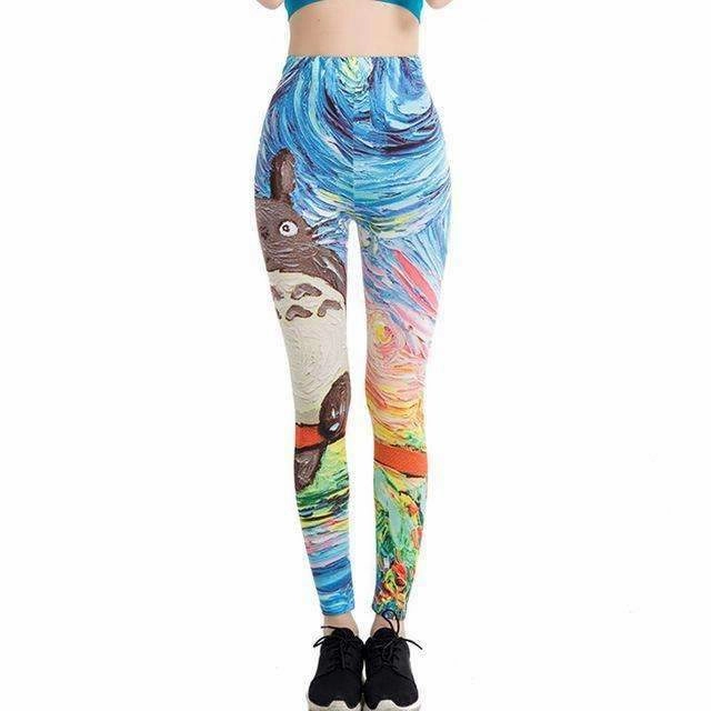 WEST BIKING Summer Women Leggings 3D Printed Flower Eye Legins Gradient Leggins Pencil Pants Legging Tights Women Yoga Pants DoubleLayered Insulation