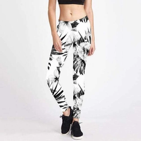 Yoga Pants Printing Flowers Women Sexy Fitness Pants Running Jogging Leggings High Elastic Slim Women Trousers Female Sports Wrinkle-Free