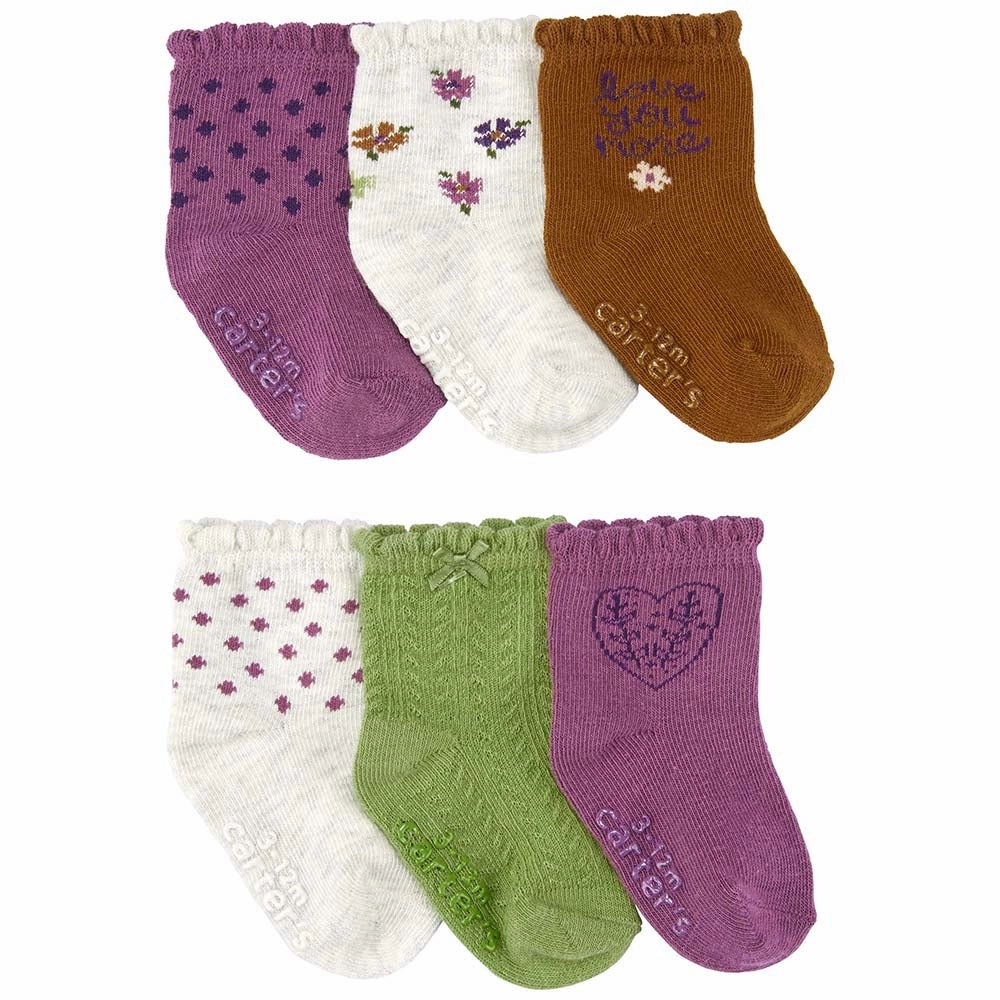 Versatile Shirt NonIrritating Baby Girls' 6-Pack Purple Love Socks 1P881210-996