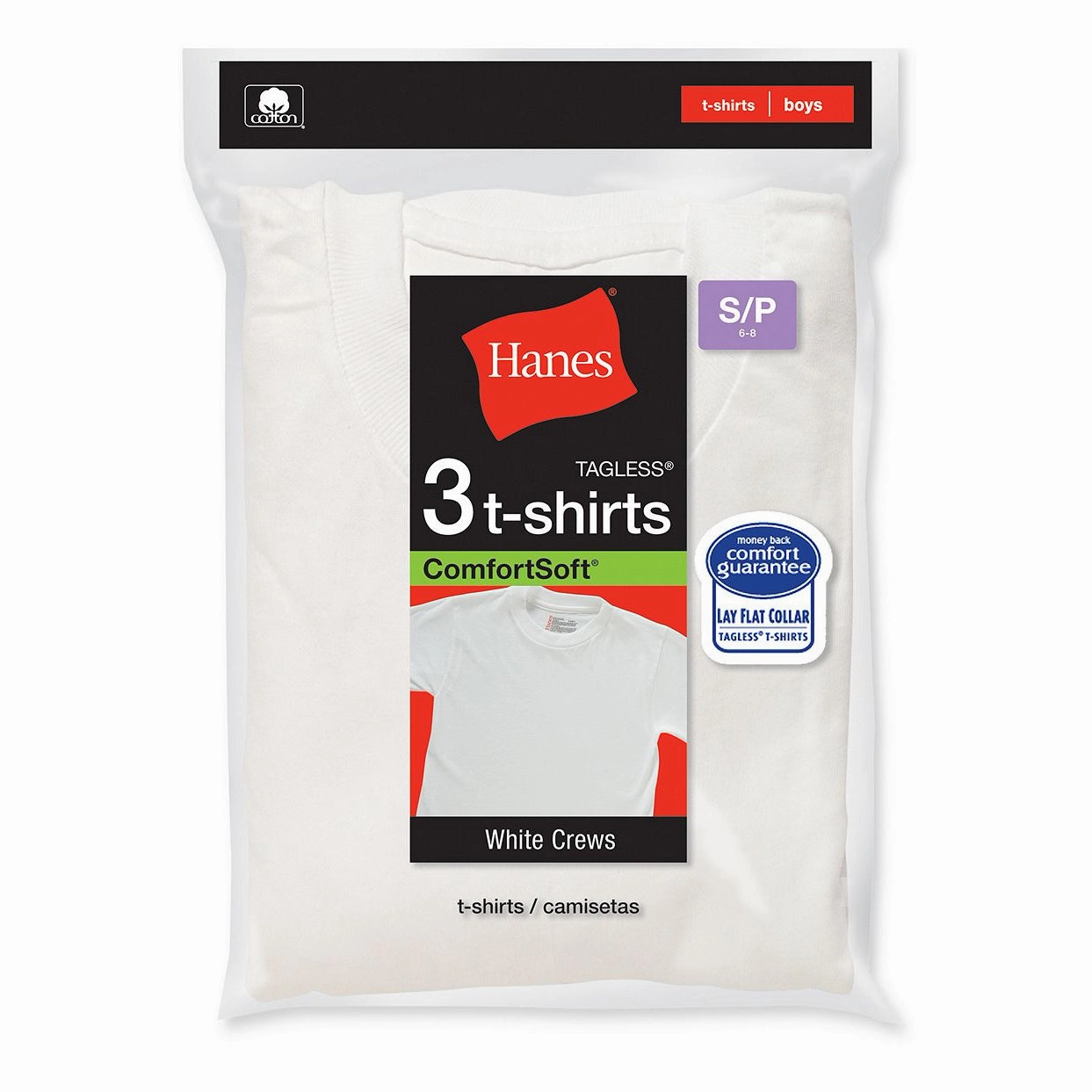 AntiStaticTreatment AntiPillingSurface Boys White T Shirts 3-pack B2138