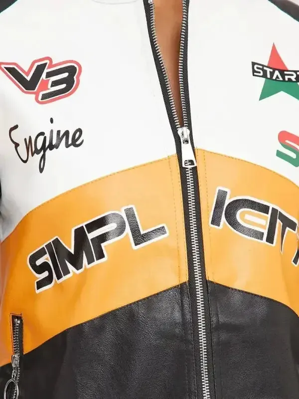 Morning Ease Zip Up Leather Jacket