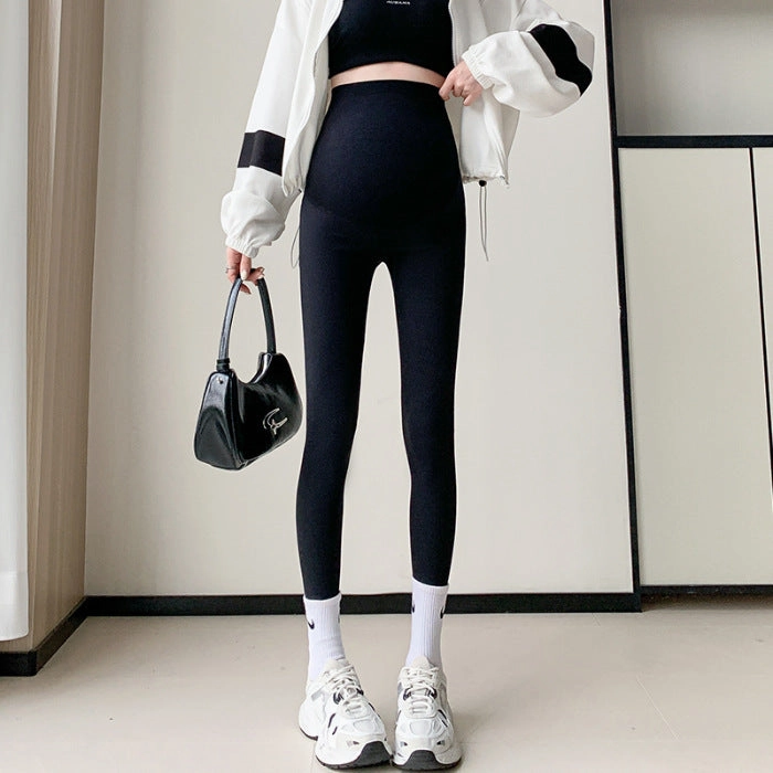 Body Contour Low Bulk Design Pregnant Women's Honeycomb Stretch Belly Support Shark Skin Leggings