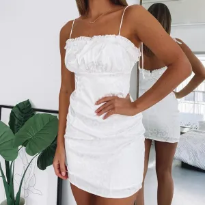 Leopard print  with sling wood ears Bodycon Dress Simple Shape Body Fit